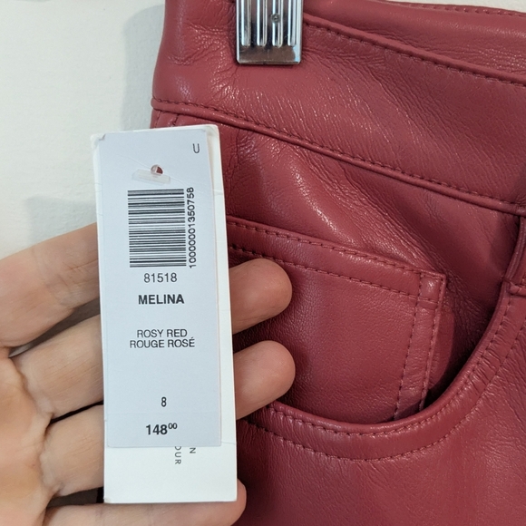 Wilfred Melina Vegan Leather Pant In Rosy Red - Picture 3 of 8